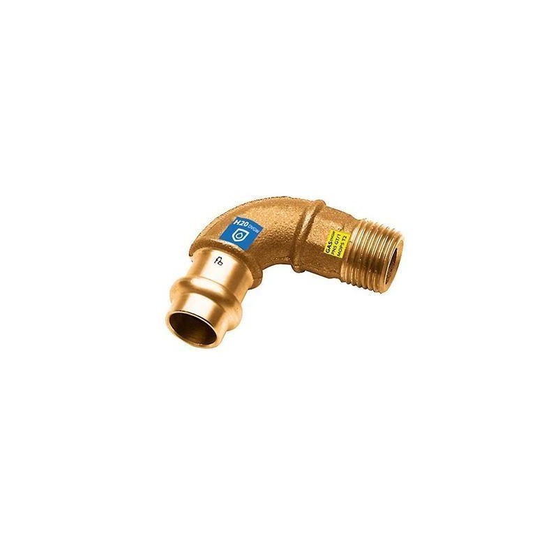 Raccord gaz eau à sertir coude 90°