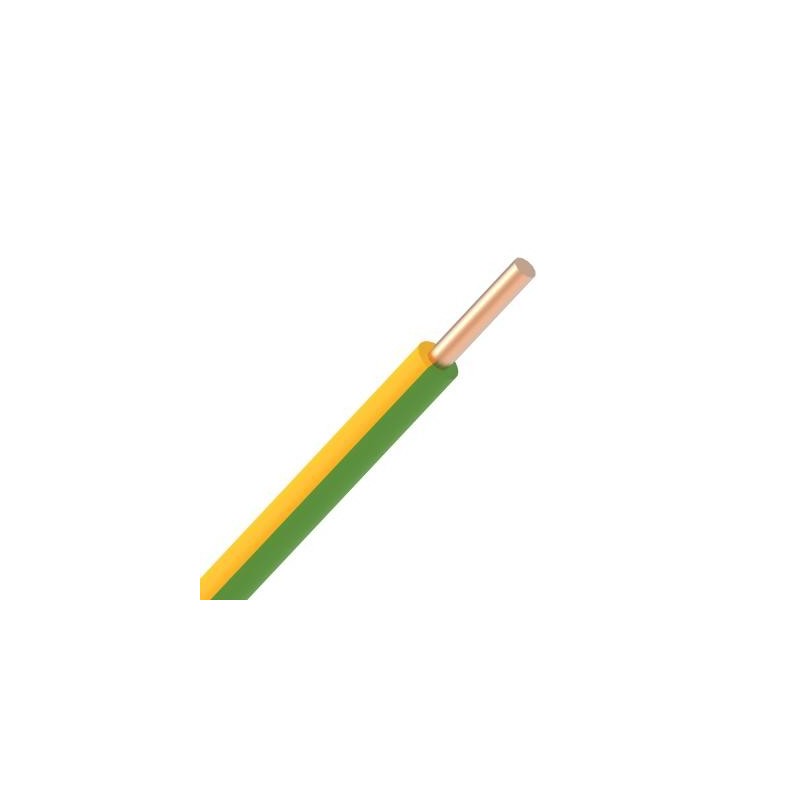 CABLE TERRE VOB rigide vert/jaune 6mm²