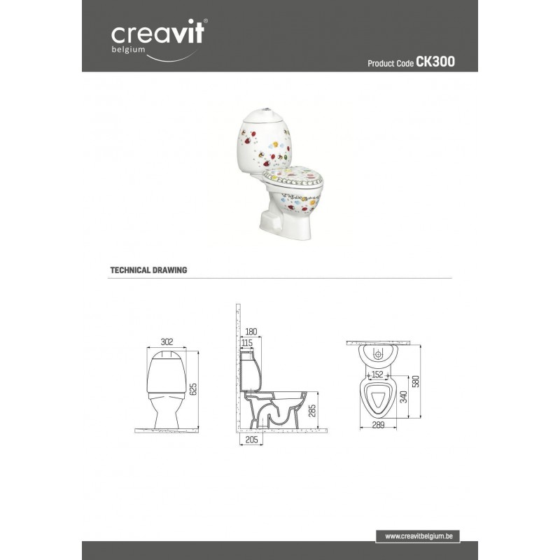 TOILETTE À POSER CREAVIT POUR ENFANT SORTIE-CA