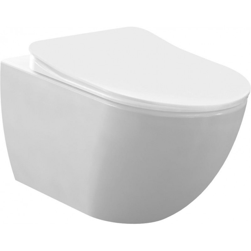 WC SUSPENDU DESIGN BLANC MAT, SANS HYGIÈNE (BIDET)