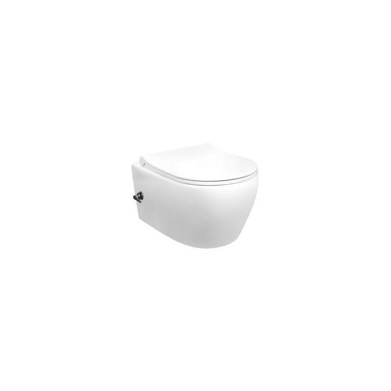 ALONI WC SUSPENDU DESIGN AVEC HYGIÈNE INOX (BIDET) RIMOFF AVEC ROBINET INTÉGRÉ EAU FROIDE