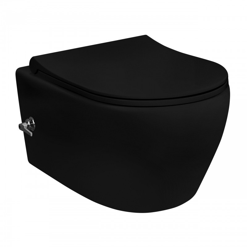 ALONI WC SUSPENDU DESIGN AVEC ROBINET NOIR MAT