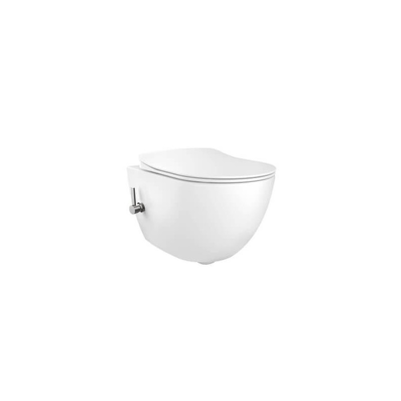 WC SUSPENDU DESIGN AVEC HYGIÈNE (BIDET) INOX, RIMOFF AVEC FIXATION INVISIBLE