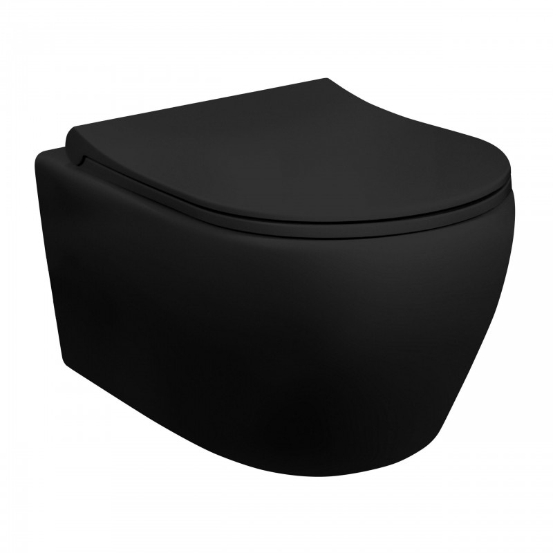 ALONI DESIGN WC SUSPENDU AVEC INOX HYGIENE (BIDET) NOIR