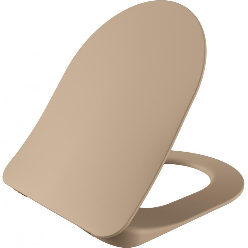 DUROPLAST SIÈGE DE TOILETTE MAT CAPPUCINO, CHARNIÈRES INOX, SOFT-CLOSE