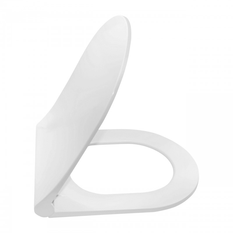 ALONI DUROPLAST SIÈGE DE TOILETTE FLAT, QUICK RELEASE, CHARNIÈRES INOX, SOFT-CLOSE BLANC