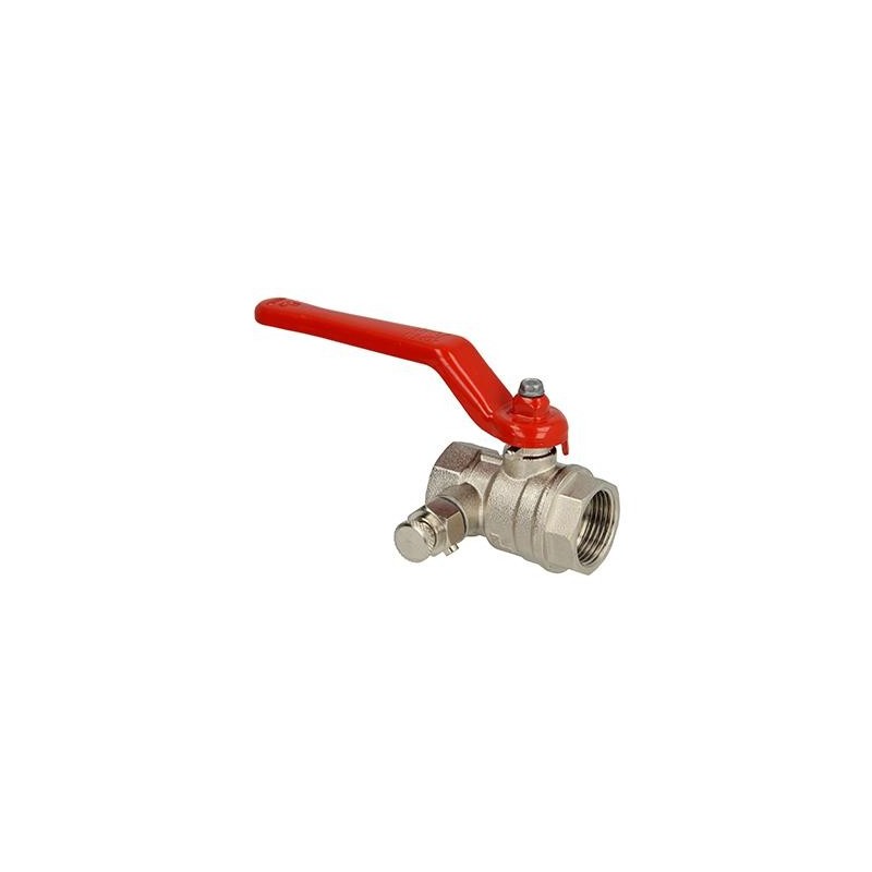 Vanne à bille + purgeur 4/4 FF PN 25 manette rouge