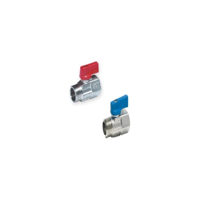 Mini vannes ALU 1/2 MF manette bleue