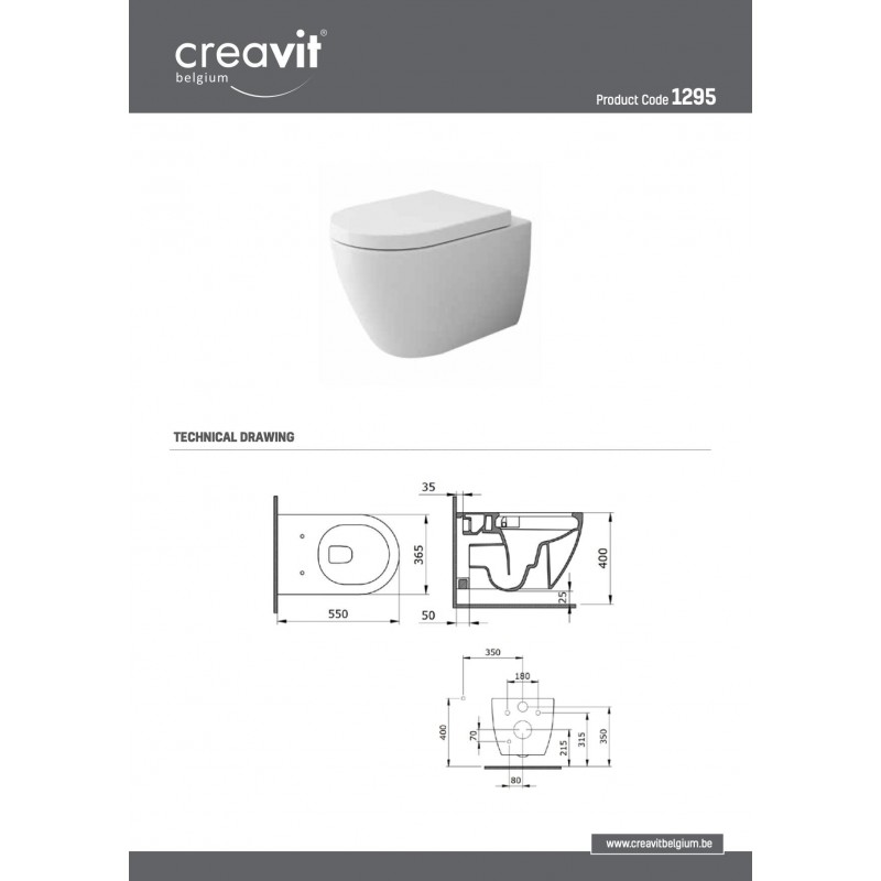 BOCCHI VENEZIA WC SUSPENDU DESIGN AVEC FIXATION INVISIBLE BLANC MAT