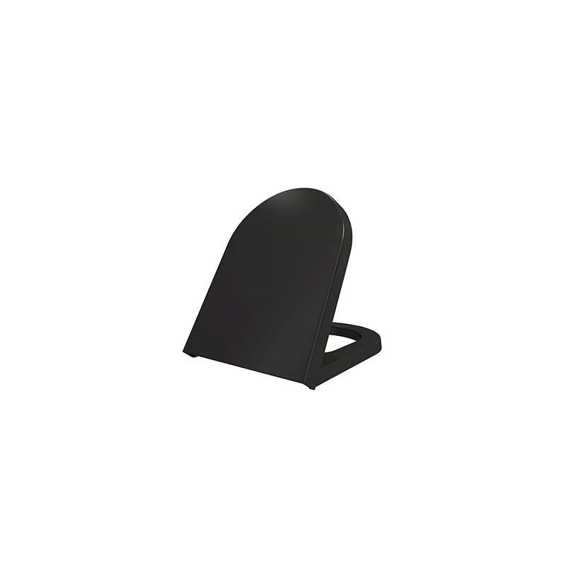 BOCCHI DUROPLAST SIÈGE DE TOILETTE, CHARNIÈRES INOX SOFT-CLOSE, NOIR MAT