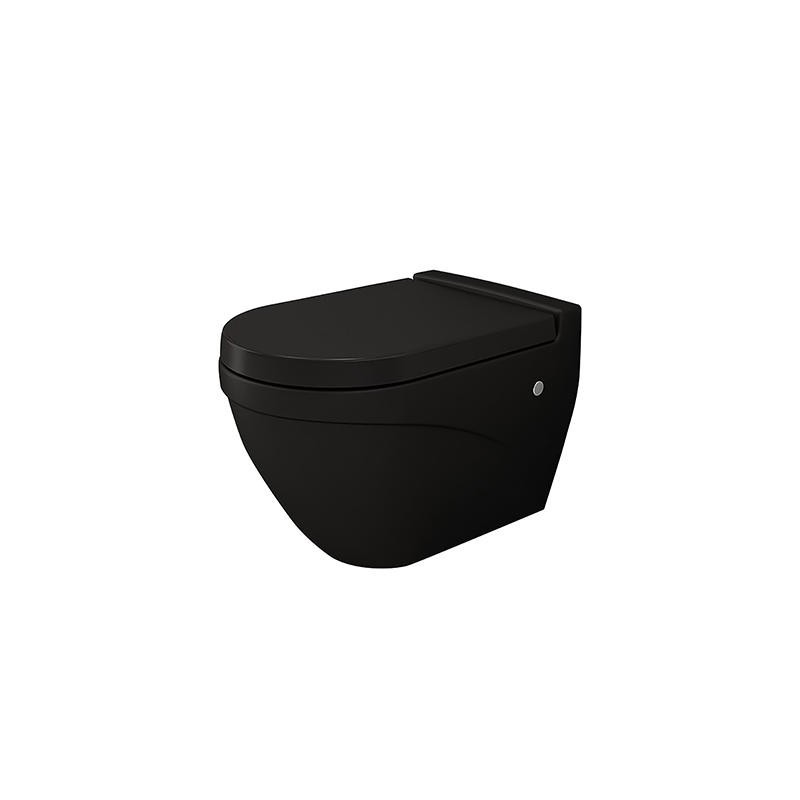 BOCCHI TAORMINA WC SUSPENDU DESIGN AVEC FIXATION INVISIBLE, NOIR MAT