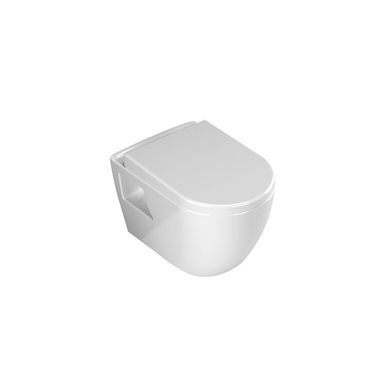 ALONI WC SUSPENDU DESIGN SANS HYGIÈNE (BIDET), BLANC