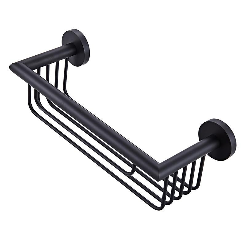 ÉTAGÈRE DE DOUCHE NOIR MAT 25 CM