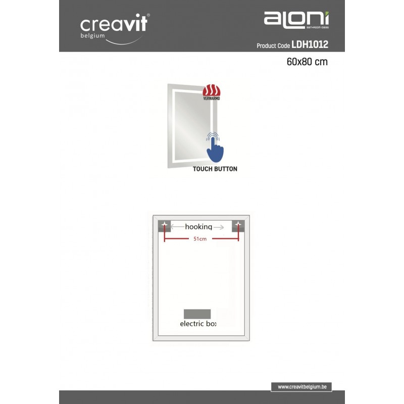 MIROIR LED QUEEN AVEC CHAUFFAGE 60x80cm