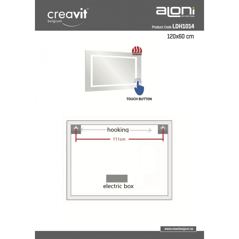 MIROIR LED QUEEN AVEC CHAUFFAGE 120x60cm