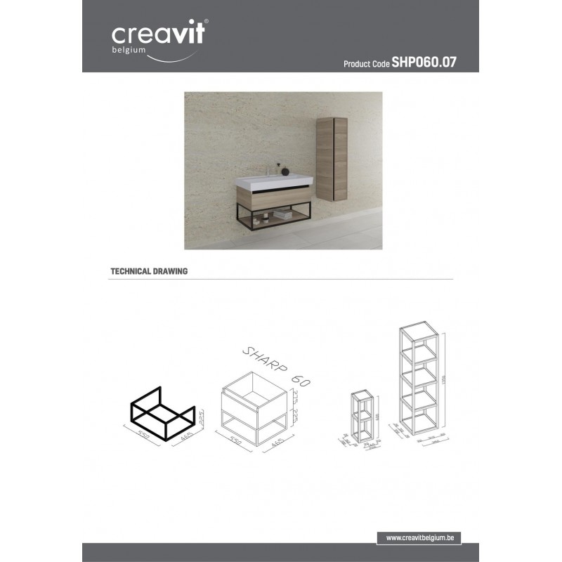 MEUBLE SOUS EVIER 60 cm NOISETTE