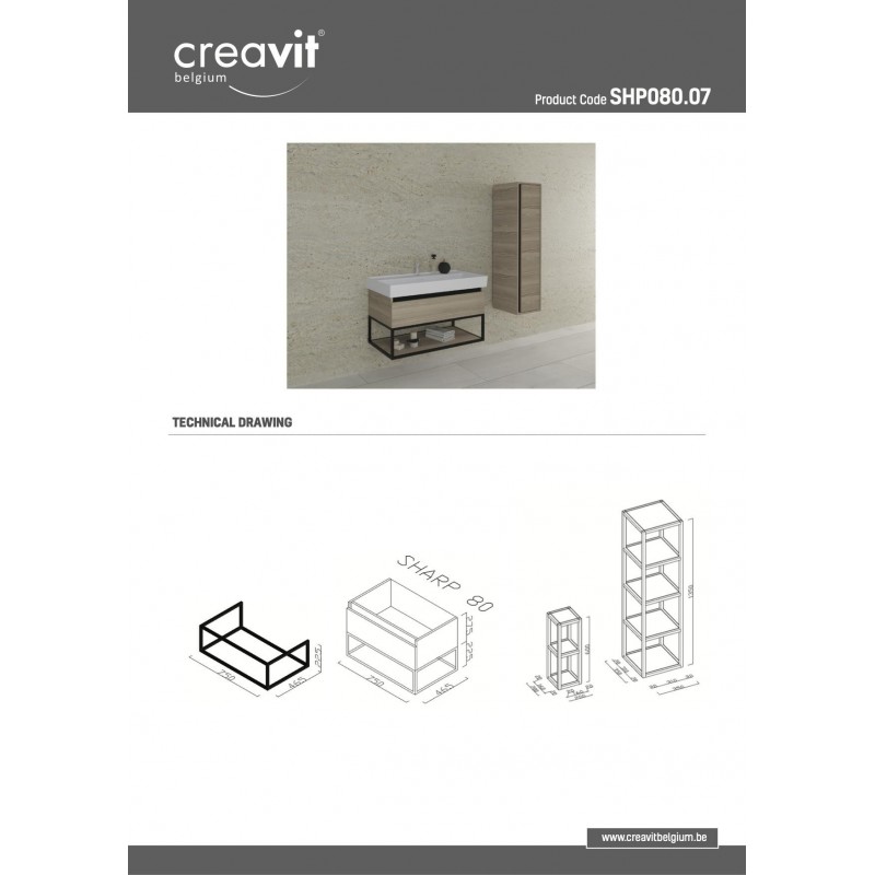 MEUBLE SOUS EVIER 80 cm NOISETTE