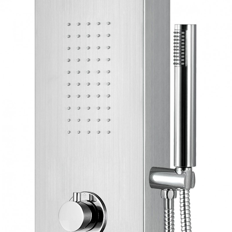 COLONNE DE DOUCHE THERMOSTATIQUE CHROME MAT 160x20x6,5cm