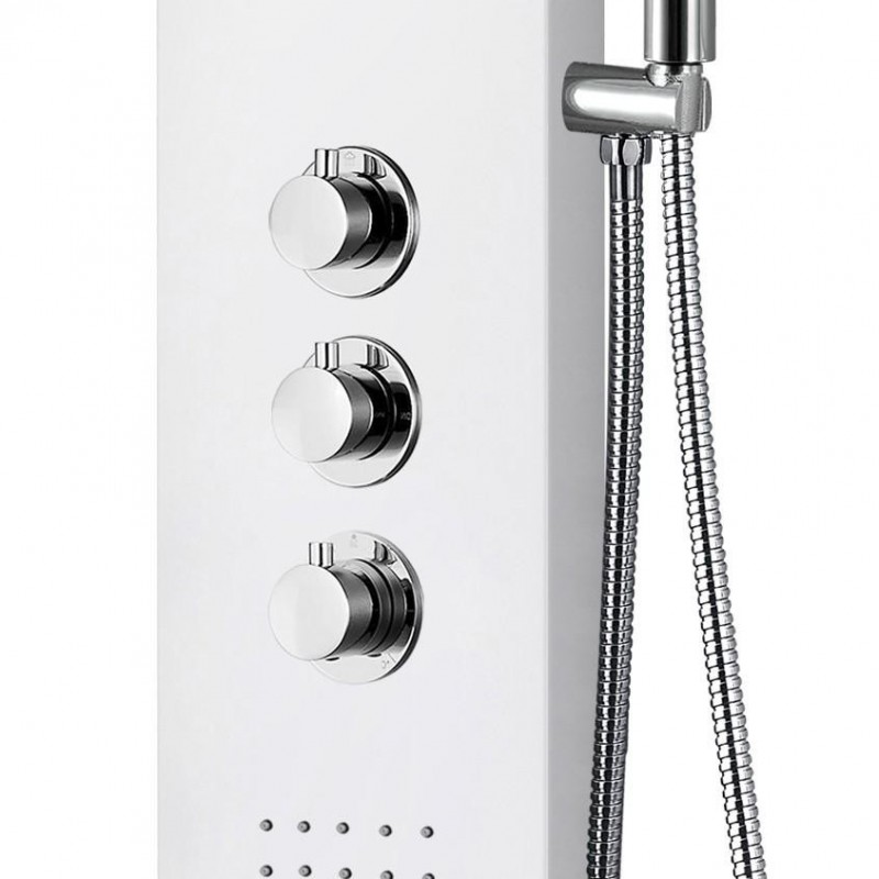 COLONNE DE DOUCHE THERMOSTATIQUE BLANC 160x20x6,5cm