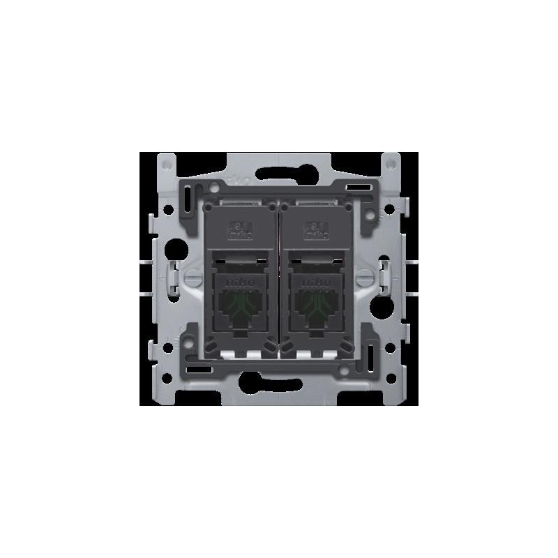 Support avec 2x RJ45 UTP cat.5E, plate
