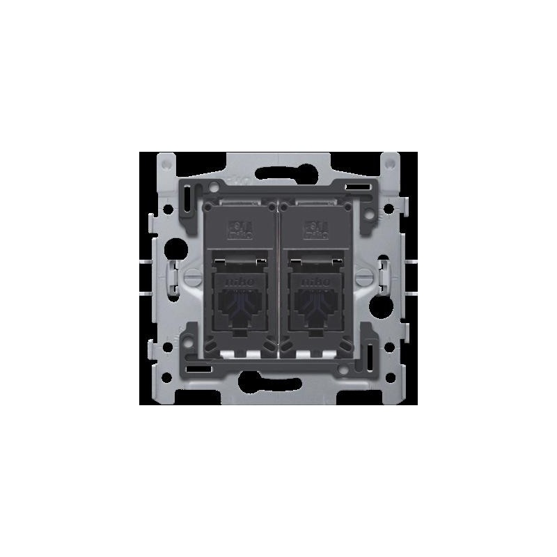 Support avec 2x RJ45 UTP cat.6, plate
